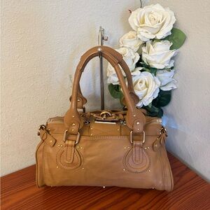 Chloe Paddington bag Handbag Shoulder w/Padlock Key Brown Y2k Leather Medium